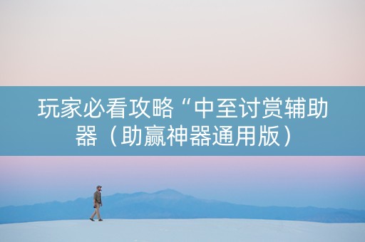 玩家必看攻略“中至讨赏辅助器（助赢神器通用版）