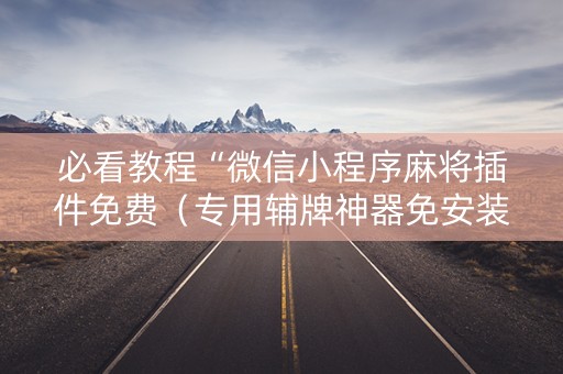 必看教程“微信小程序麻将插件免费（专用辅牌神器免安装）