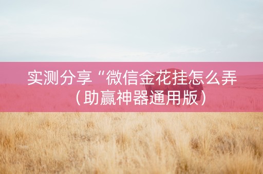 实测分享“微信金花挂怎么弄（助赢神器通用版）