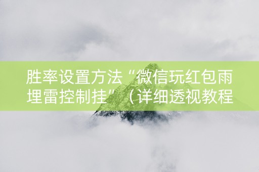 胜率设置方法“微信玩红包雨埋雷控制挂”（详细透视教程）-哔哩哔哩