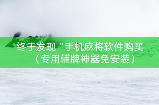 终于发现“手机麻将软件购买（专用辅牌神器免安装）