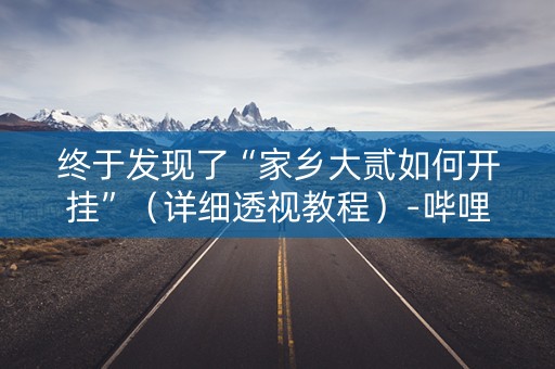终于发现了“家乡大贰如何开挂”（详细透视教程）-哔哩哔哩