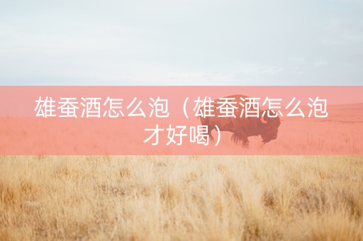 雄蚕酒怎么泡（雄蚕酒怎么泡才好喝）