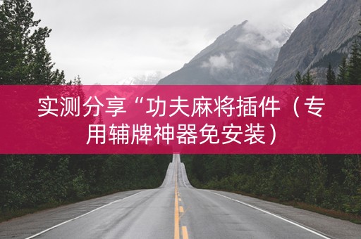 实测分享“功夫麻将插件（专用辅牌神器免安装）