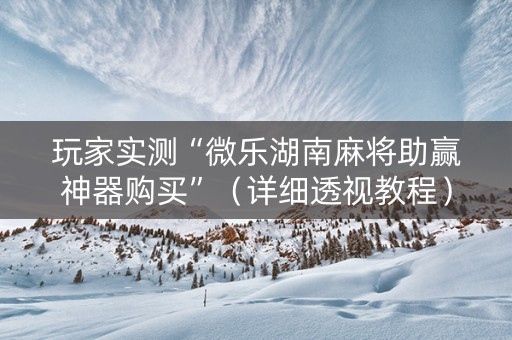 玩家实测“微乐湖南麻将助赢神器购买”（详细透视教程）-哔哩哔哩