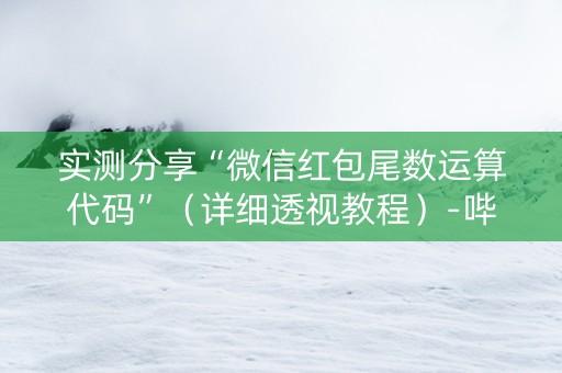 实测分享“微信红包尾数运算代码”（详细透视教程）-哔哩哔哩