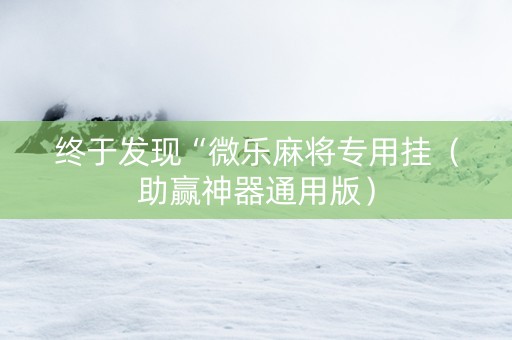 终于发现“微乐麻将专用挂（助赢神器通用版）