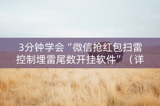 3分钟学会“微信抢红包扫雷控制埋雷尾数开挂软件”（详细透视教程）-哔哩哔哩
