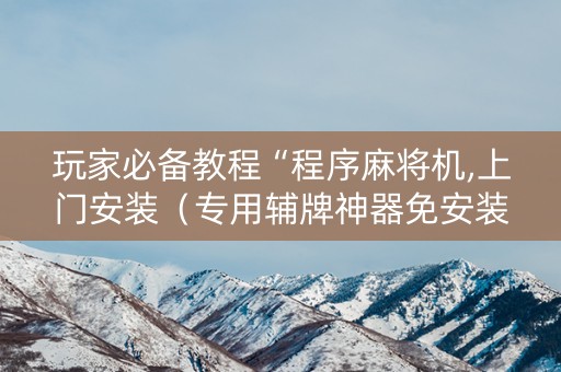 玩家必备教程“程序麻将机,上门安装（专用辅牌神器免安装）