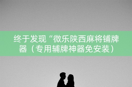 终于发现“微乐陕西麻将铺牌器（专用辅牌神器免安装）