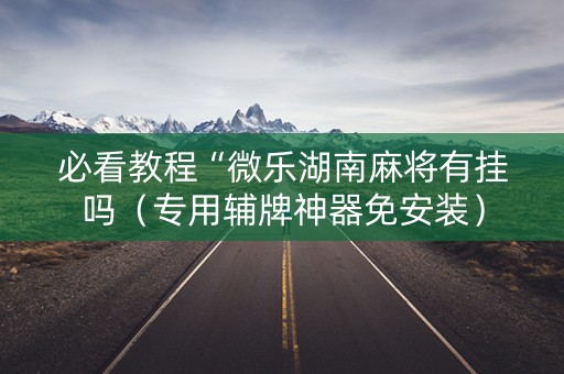 必看教程“微乐湖南麻将有挂吗（专用辅牌神器免安装）