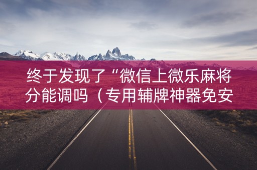 终于发现了“微信上微乐麻将分能调吗（专用辅牌神器免安装）
