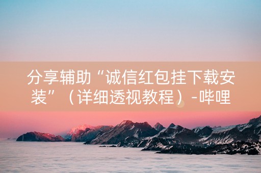 分享辅助“诚信红包挂下载安装”（详细透视教程）-哔哩哔哩