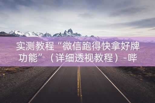 实测教程“微信跑得快拿好牌功能”（详细透视教程）-哔哩哔哩
