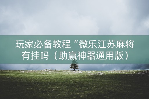 玩家必备教程“微乐江苏麻将有挂吗（助赢神器通用版）