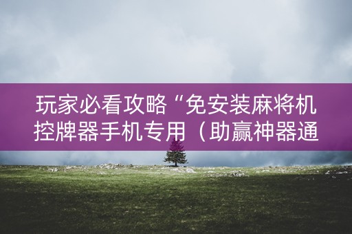 玩家必看攻略“免安装麻将机控牌器手机专用（助赢神器通用版）