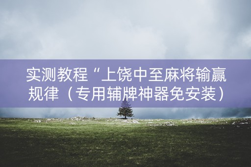 实测教程“上饶中至麻将输赢规律（专用辅牌神器免安装）