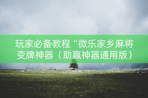 玩家必备教程“微乐家乡麻将变牌神器（助赢神器通用版）