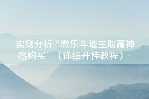 实测分析“微乐斗地主助赢神器购买”（详细开挂教程）-哔哩哔哩