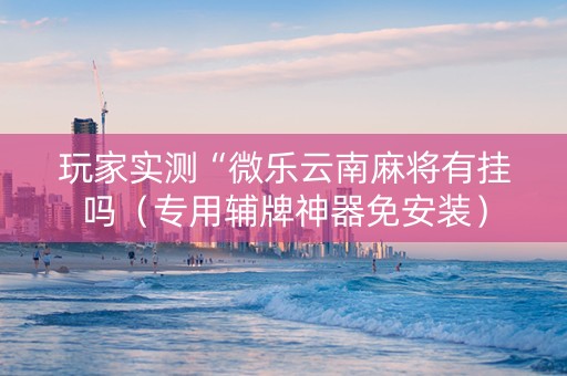 玩家实测“微乐云南麻将有挂吗（专用辅牌神器免安装）