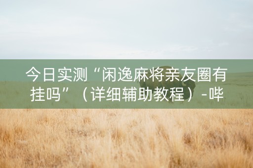 今日实测“闲逸麻将亲友圈有挂吗”（详细辅助教程）-哔哩哔哩