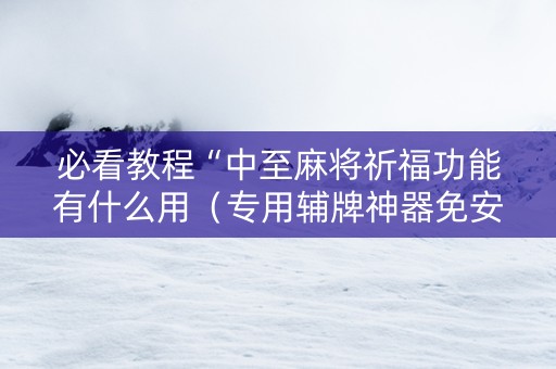 必看教程“中至麻将祈福功能有什么用（专用辅牌神器免安装）