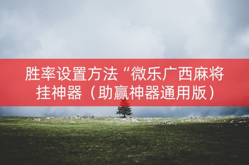 胜率设置方法“微乐广西麻将挂神器（助赢神器通用版）