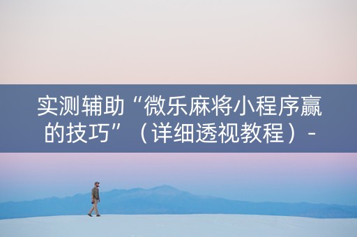 实测辅助“微乐麻将小程序赢的技巧”（详细透视教程）-哔哩哔哩