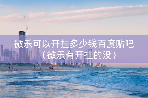 微乐可以开挂多少钱百度贴吧（微乐有开挂的没）