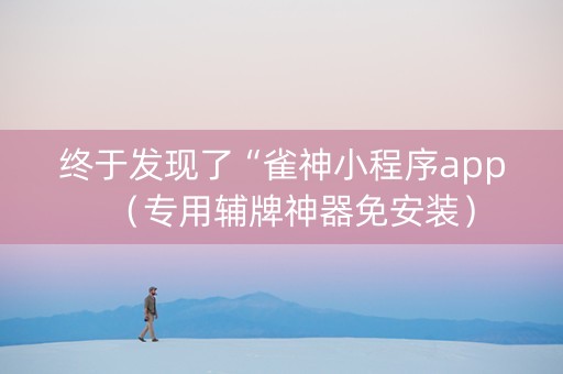 终于发现了“雀神小程序app（专用辅牌神器免安装）