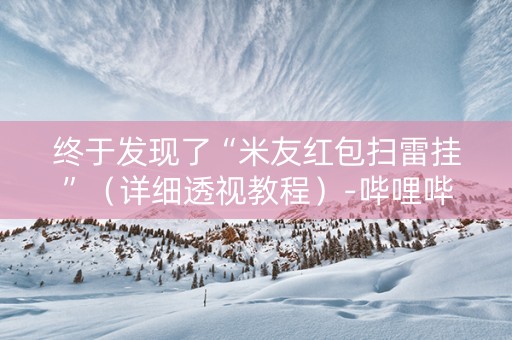 终于发现了“米友红包扫雷挂”（详细透视教程）-哔哩哔哩