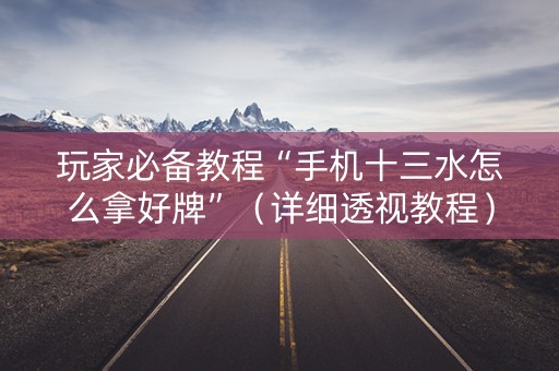 玩家必备教程“手机十三水怎么拿好牌”（详细透视教程）-哔哩哔哩