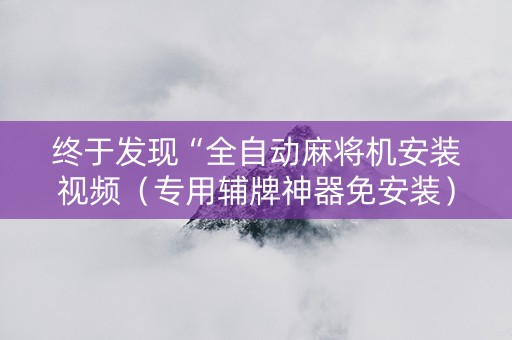 终于发现“全自动麻将机安装视频（专用辅牌神器免安装）