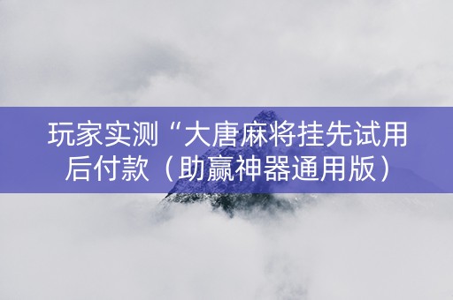 玩家实测“大唐麻将挂先试用后付款（助赢神器通用版）
