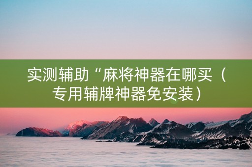 实测辅助“麻将神器在哪买（专用辅牌神器免安装）