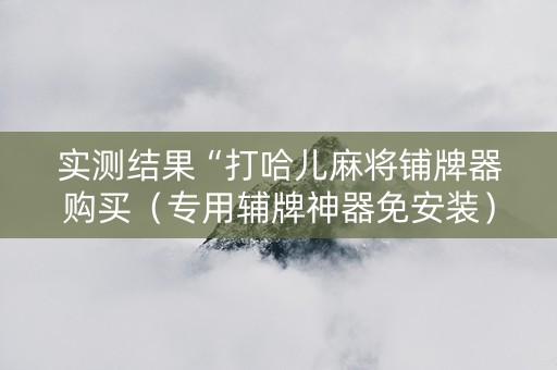 实测结果“打哈儿麻将铺牌器购买（专用辅牌神器免安装）