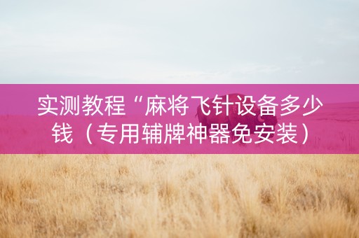 实测教程“麻将飞针设备多少钱（专用辅牌神器免安装）