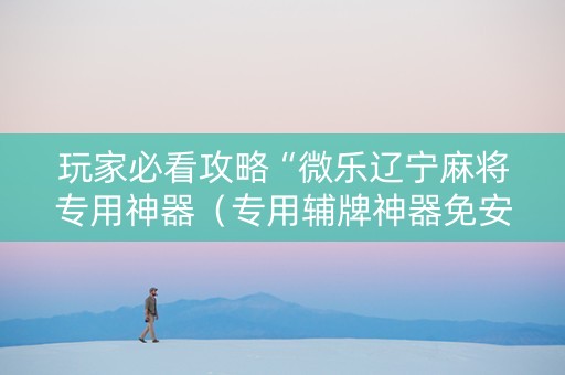玩家必看攻略“微乐辽宁麻将专用神器（专用辅牌神器免安装）