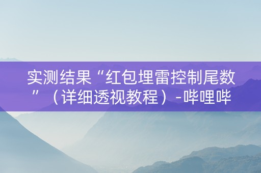 实测结果“红包埋雷控制尾数”（详细透视教程）-哔哩哔哩