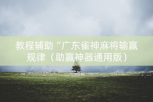 教程辅助“广东雀神麻将输赢规律（助赢神器通用版）