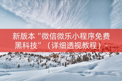 新版本“微信微乐小程序免费黑科技”（详细透视教程）-哔哩哔哩