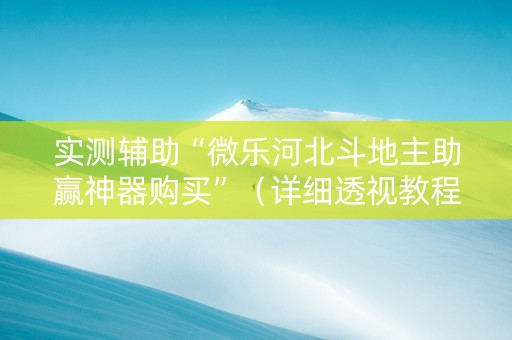 实测辅助“微乐河北斗地主助赢神器购买”（详细透视教程）-哔哩哔哩