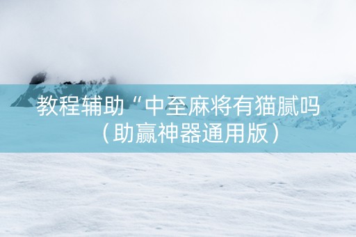 教程辅助“中至麻将有猫腻吗（助赢神器通用版）