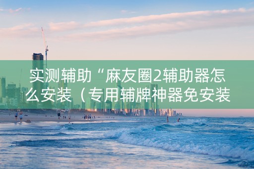 实测辅助“麻友圈2辅助器怎么安装（专用辅牌神器免安装）