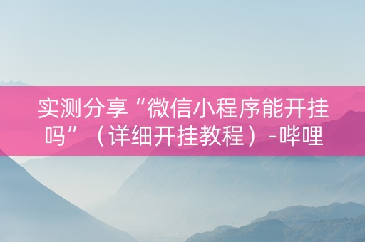 实测分享“微信小程序能开挂吗”（详细开挂教程）-哔哩哔哩
