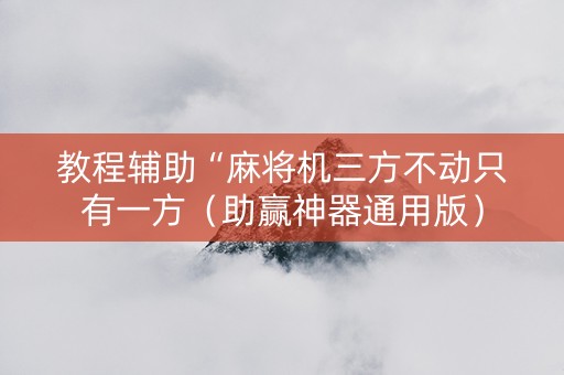教程辅助“麻将机三方不动只有一方（助赢神器通用版）