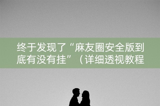 终于发现了“麻友圈安全版到底有没有挂”（详细透视教程）-哔哩哔哩