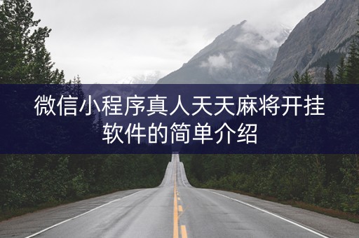 微信小程序真人天天麻将开挂软件的简单介绍