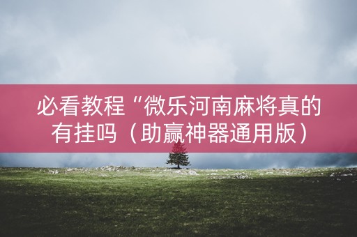 必看教程“微乐河南麻将真的有挂吗（助赢神器通用版）