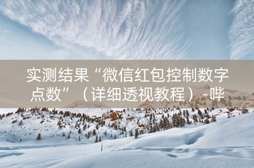实测结果“微信红包控制数字点数”（详细透视教程）-哔哩哔哩